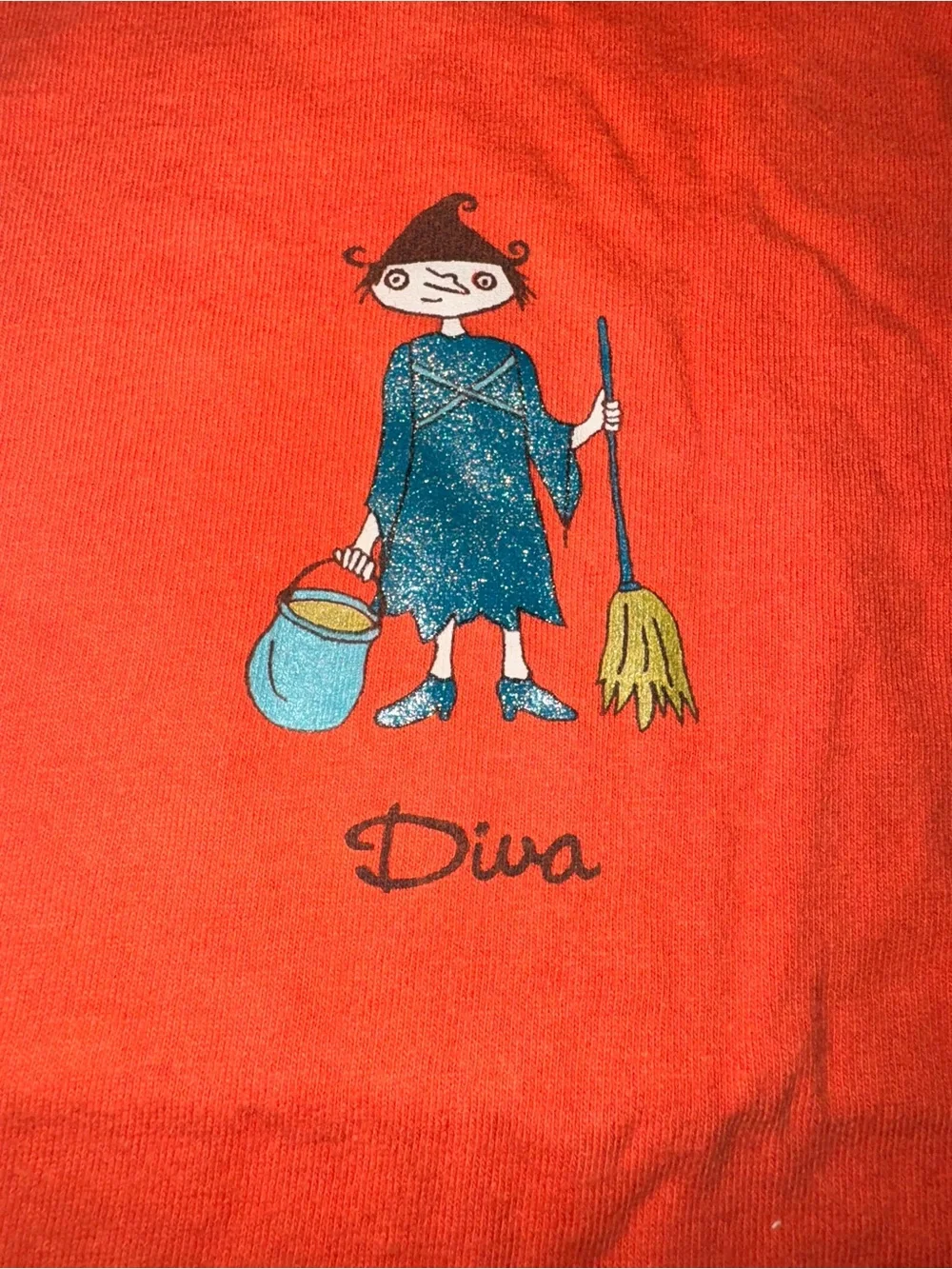 Vintage Target Halloween Witch “Diva” Orange T-Shirt – Made in USA – Size Medium